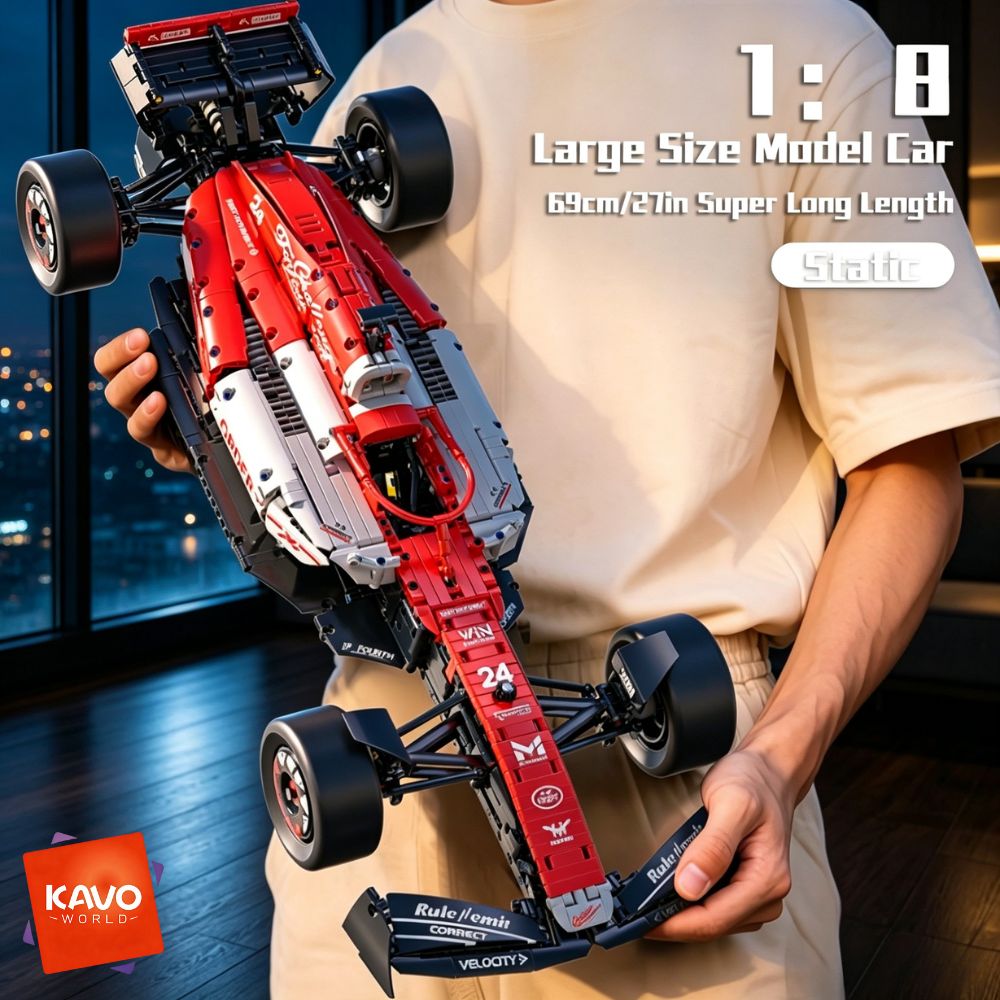 Desk Setup Red - KAVOWORLD Kit di Costruzione Auto Sportiva