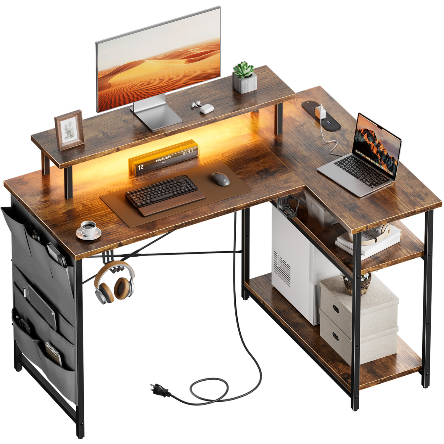 Desk Setup Home Office - Scrivania per Computer a Forma di
