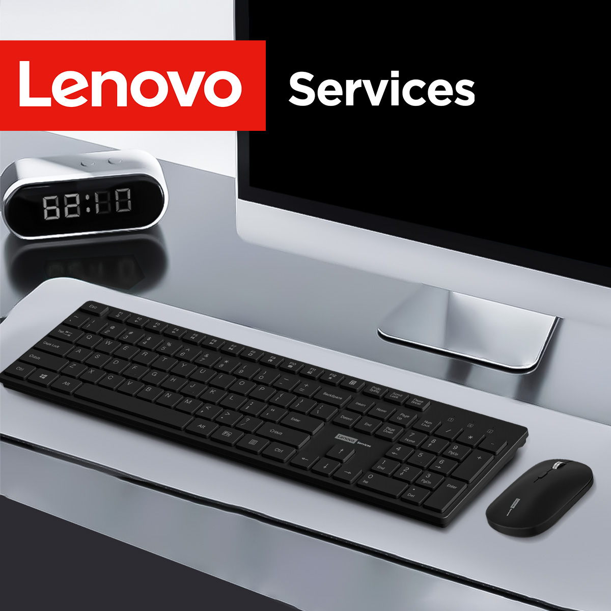 Desk Setup Keyboard - Combo Tastiera e Mouse Wireless Lenovo