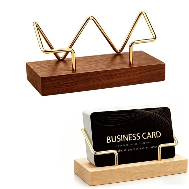 Desk Setup Home Office - 【A8】Porta Biglietti da Visita in Legno,