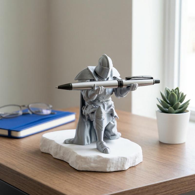 Desk Setup Home Office - Portapenne Cavaliere in Resina, Organizzatore da