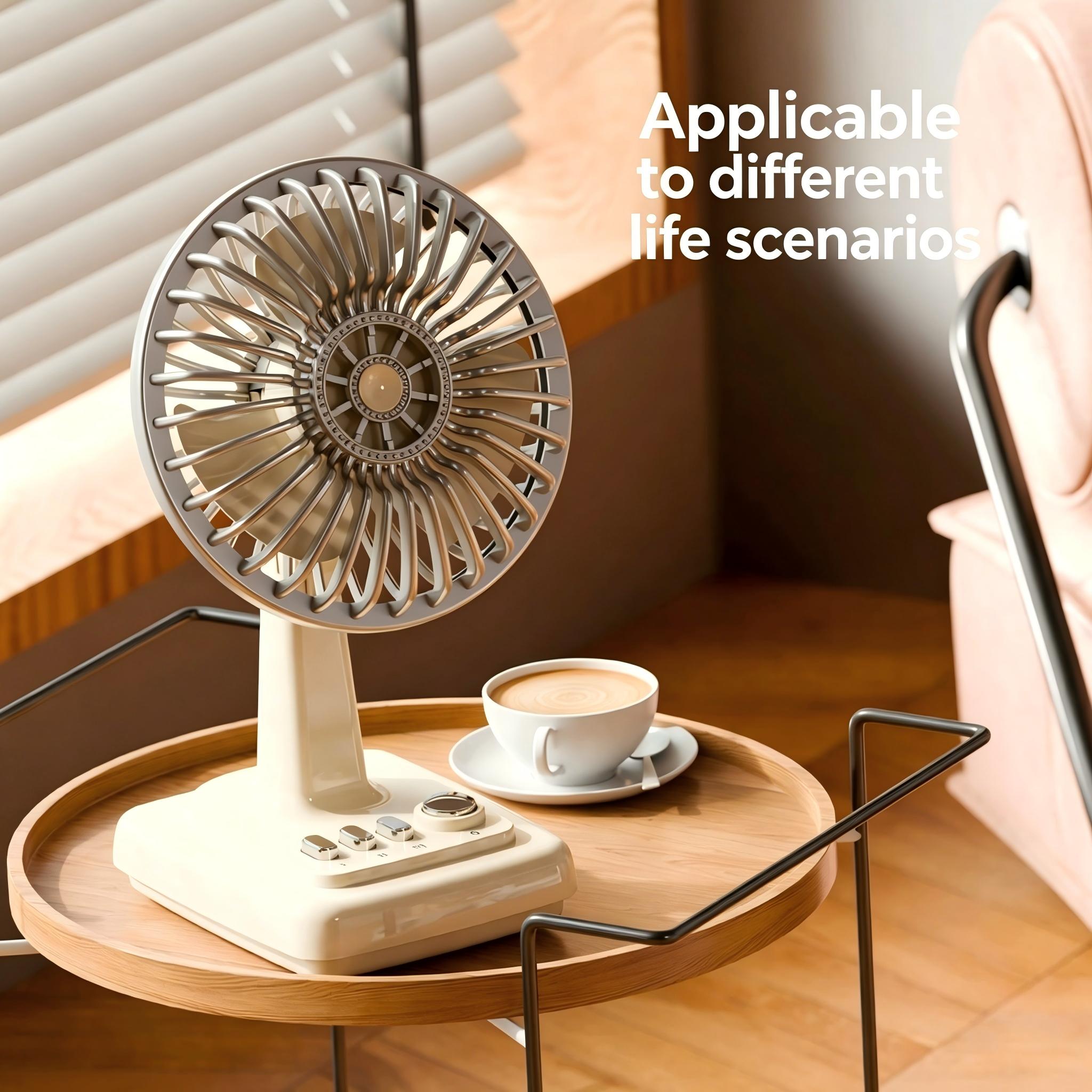 Fan Desk Small Usb - Ventilatore da Tavolo Retrò in Lega,