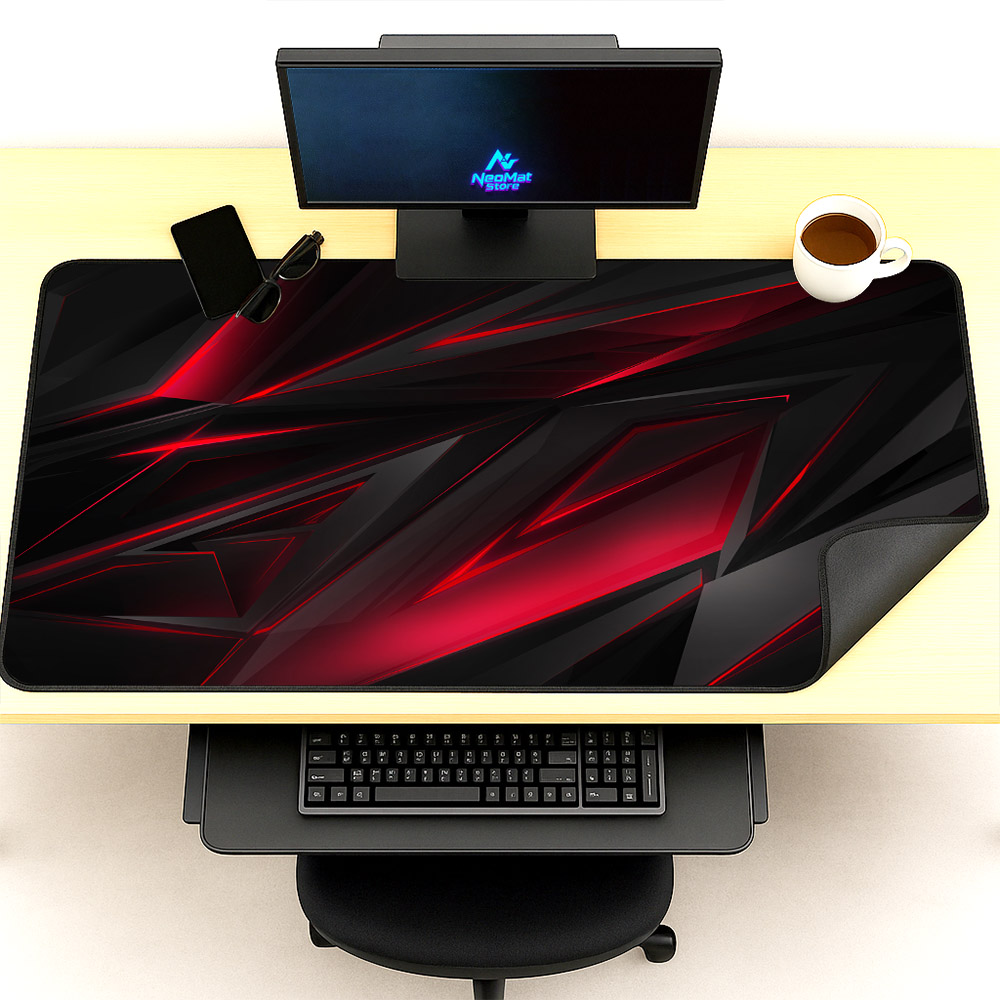 Desk Setup Red - Tappetino per mouse Xxxl Configurazione per
