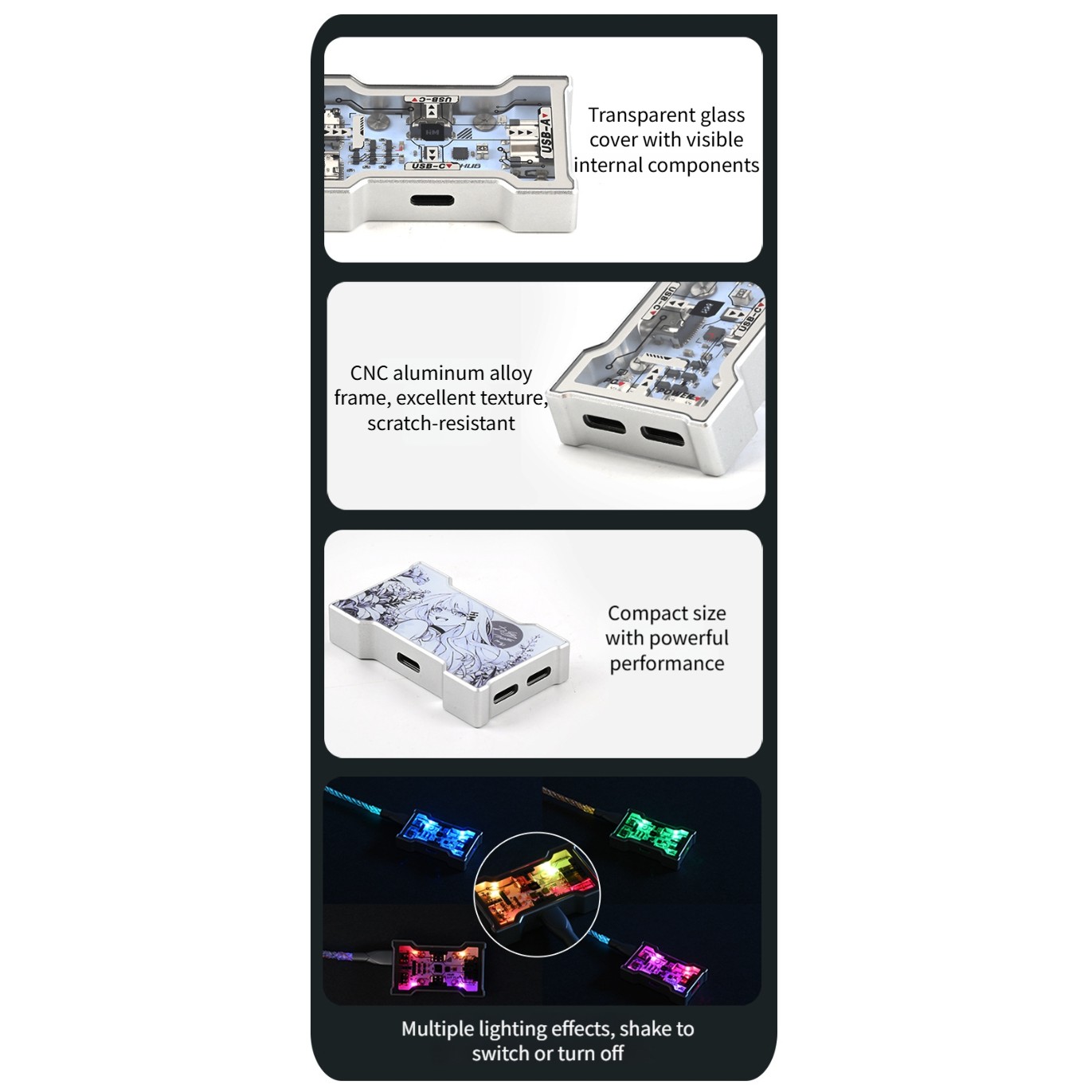 Hub USB RGB 2 Ingressi 3 Uscit - Desk Setup Keyboard recensione e prezzo