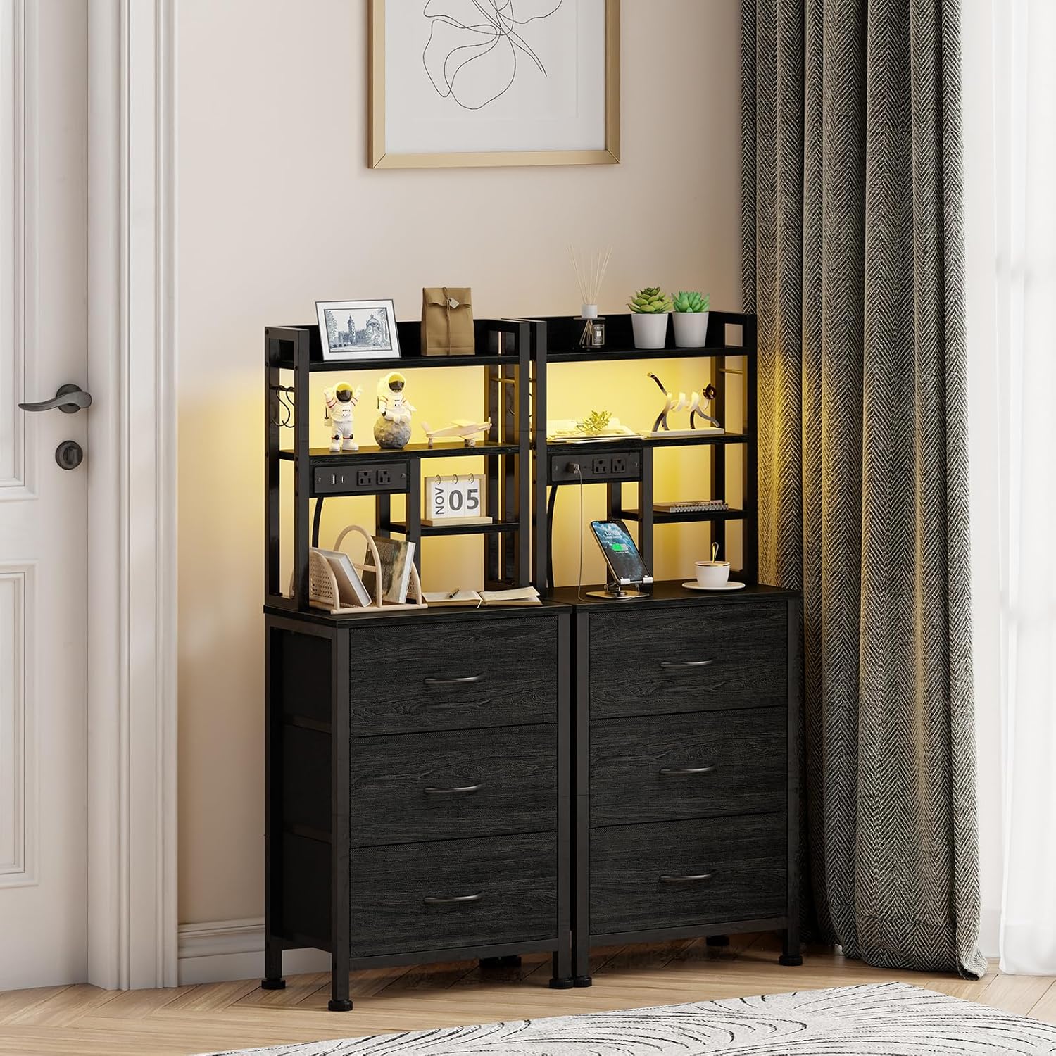 Set di 2 comodini alti, comodi - Desk Setup Oak recensione e prezzo