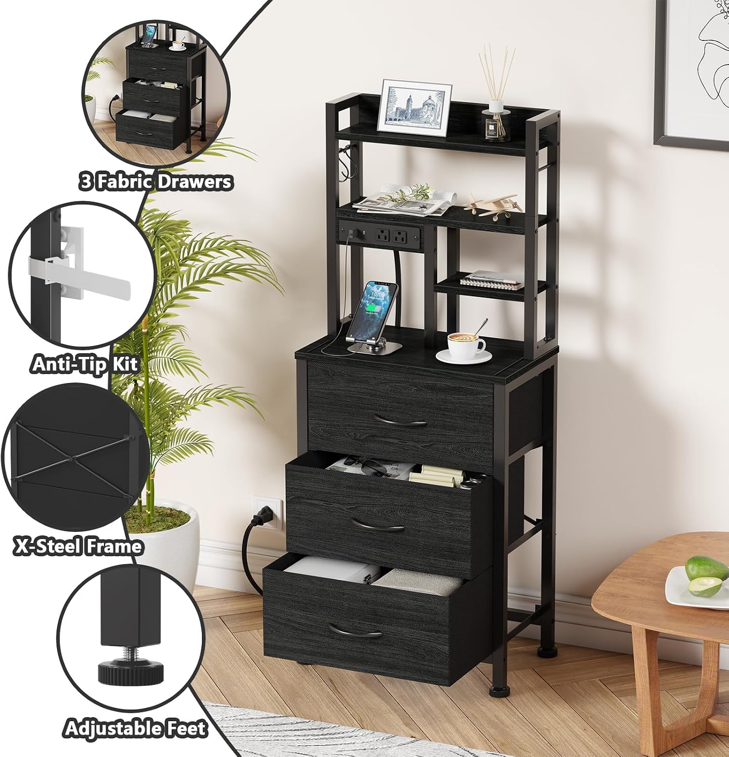 Set di 2 comodini alti, comodi - Desk Setup Oak recensione e prezzo