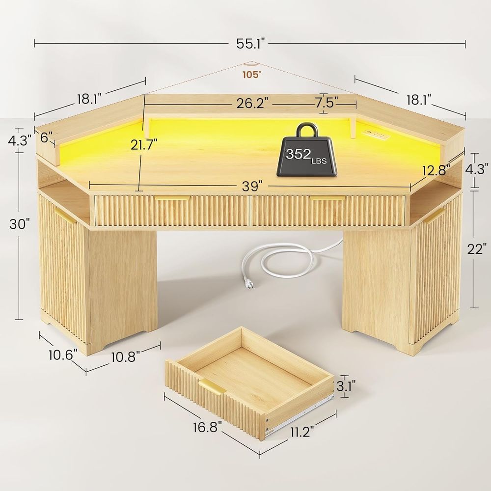 Set da scrivania doppio, scriv - Desk Setup Oak recensione e prezzo
