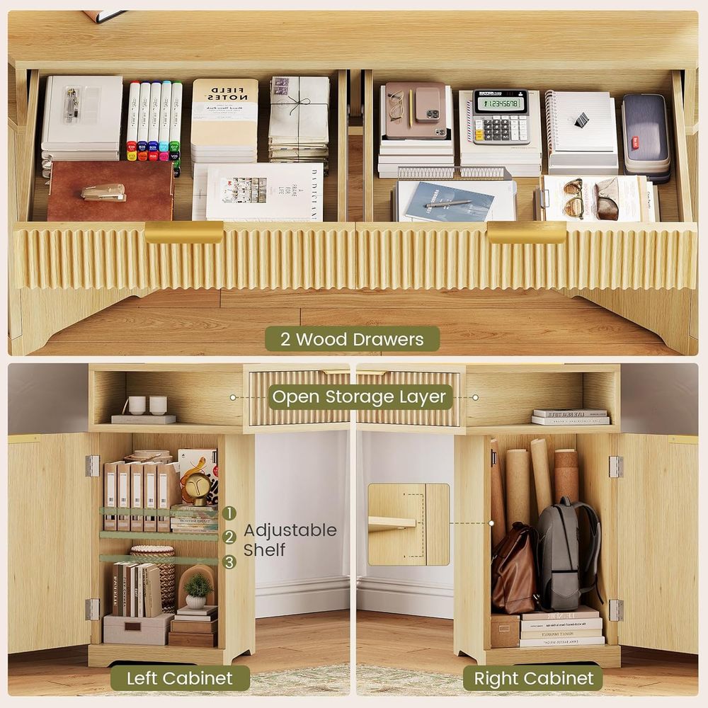Set da scrivania doppio, scriv - Desk Setup Oak recensione e prezzo