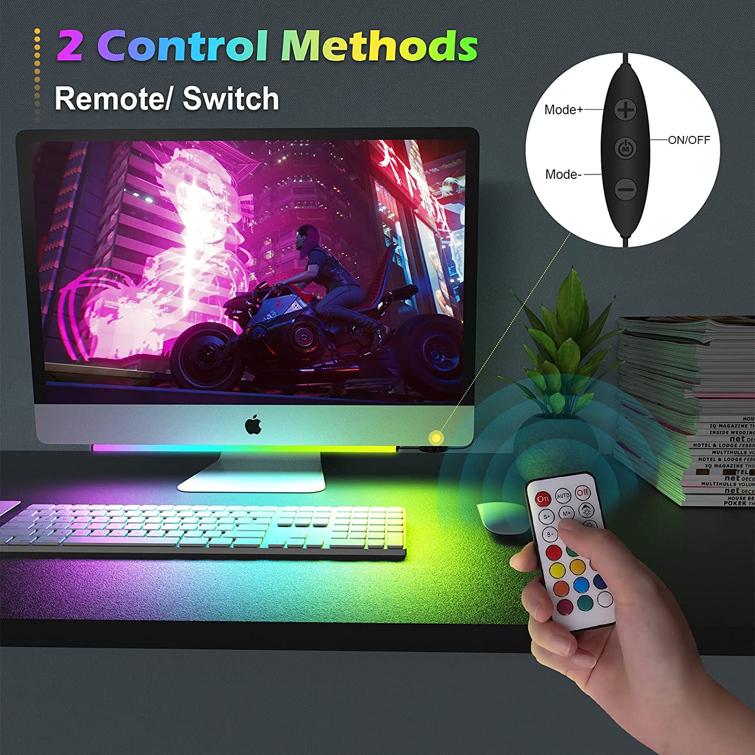 Barra luminosa sotto il monito - Setup Desk Monitor recensione e prezzo